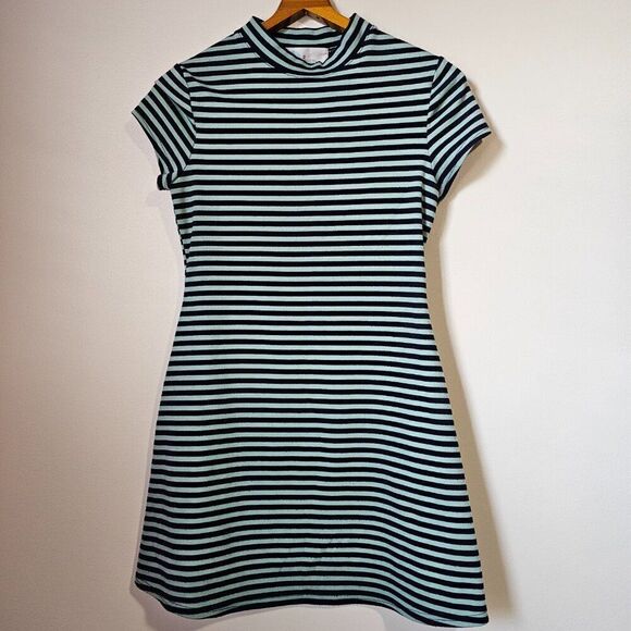 EUC FP BEACH STRIPED MOCK NECK CAP SLEEVES SHORT DRESS SIZE XS - Picture 1 of 15